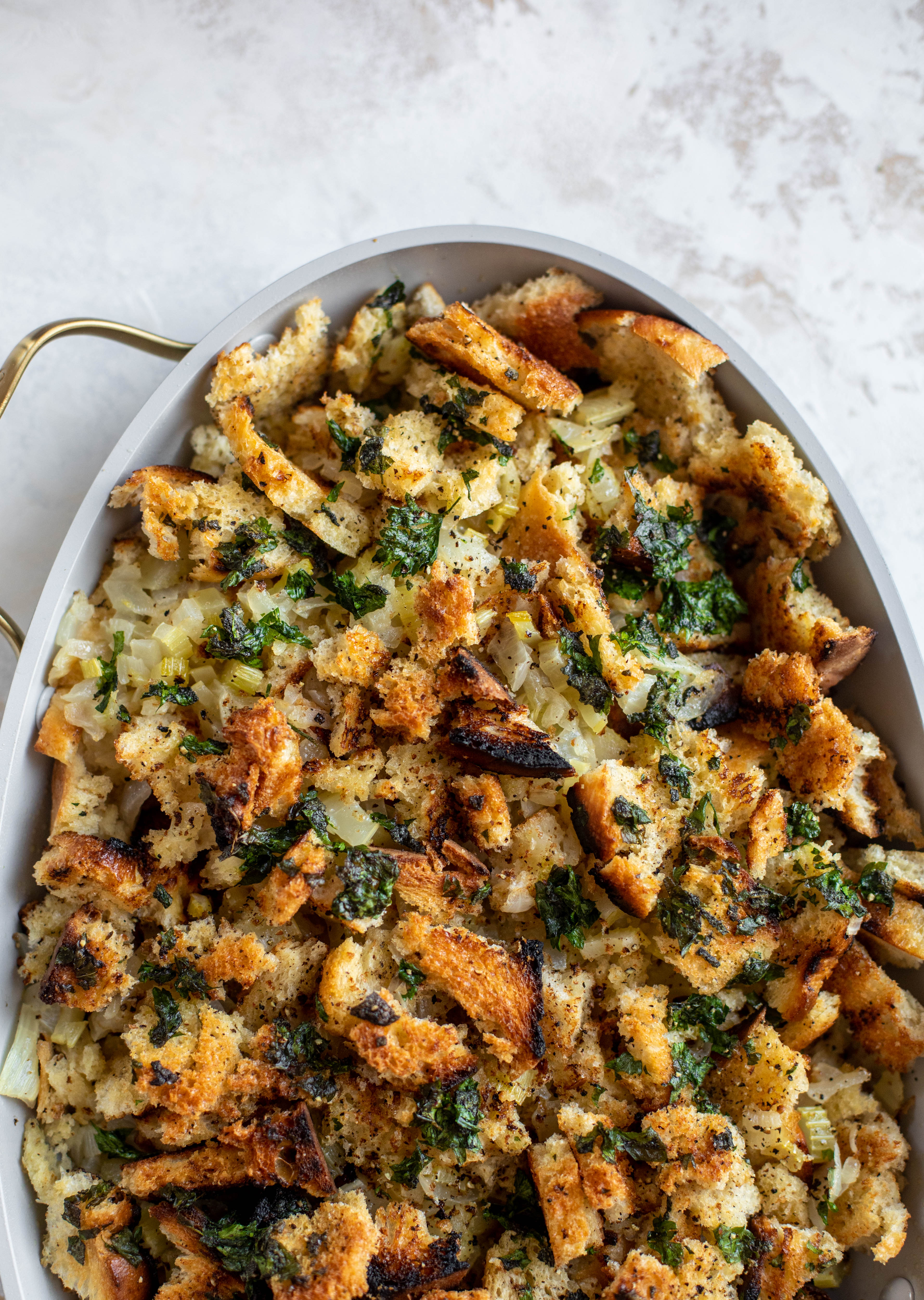 Grilled Bread Stuffing - Grilled Thanksgiving Stuffing Recipe
